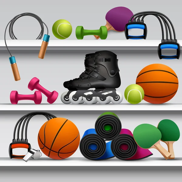 Sport Store Shelf — Stock Vector
