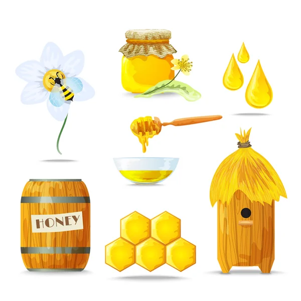 Conjunto de iconos de miel — Vector de stock