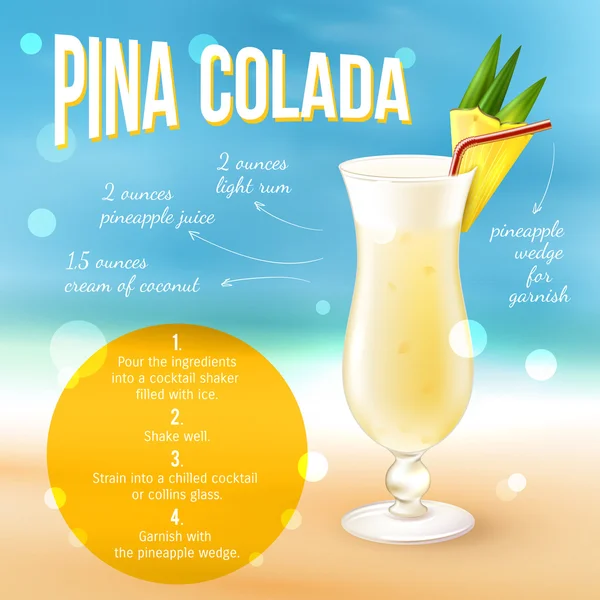 Cocktail Recipe Poster — Stockvector