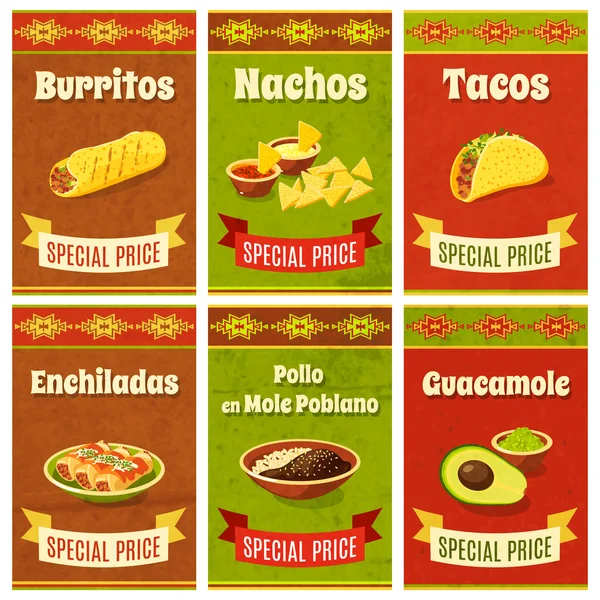 멕시코 음식 포스터 — 스톡 벡터