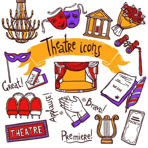 Theater icons set — Stockvector