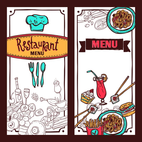 Restaurant menureeks voedsel banners — Stockvector