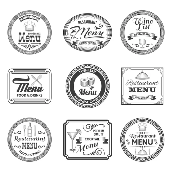 Étiquettes de menu rétro — Image vectorielle