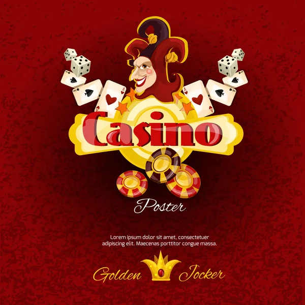 Casino Poster Ilustración — Vector de stock