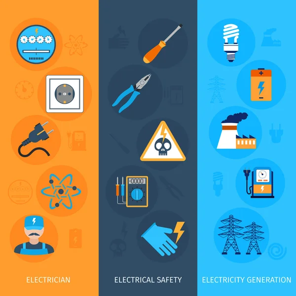 Ensemble de bannières électriques — Image vectorielle