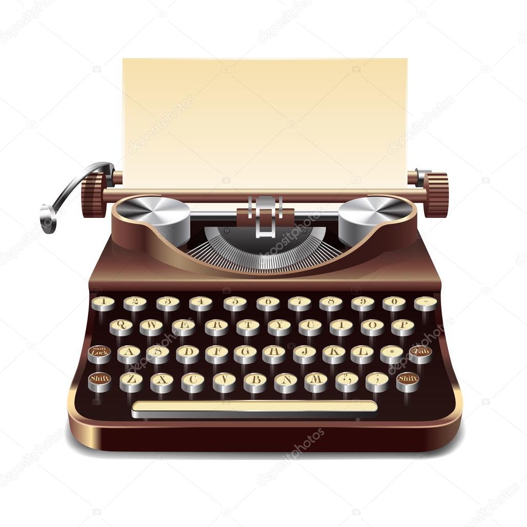Typewriter Realistic Illustration