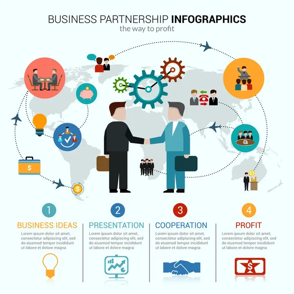 Infographie des partenariats d'affaires — Image vectorielle