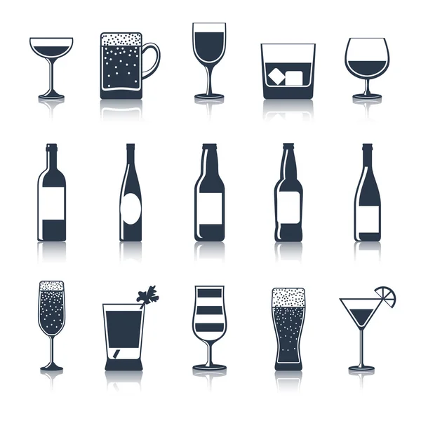 Drink Icons Black — Stock Vector