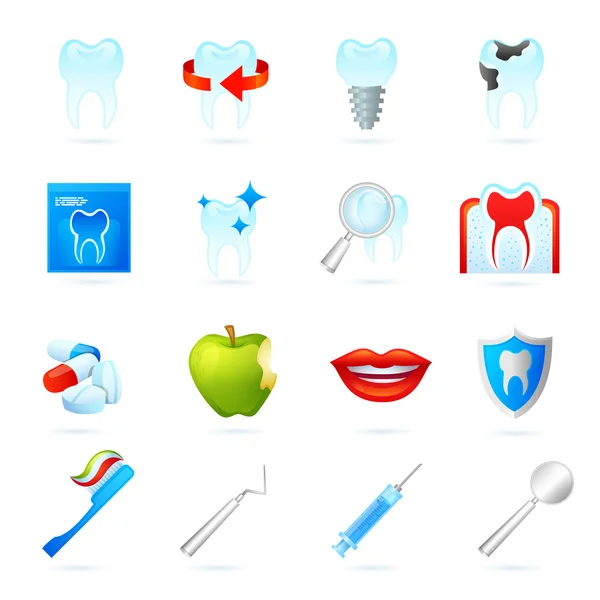 Zestaw ikon stomatologiczne — Wektor stockowy