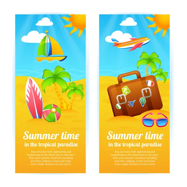 Banners de férias de verão — Vetor de Stock