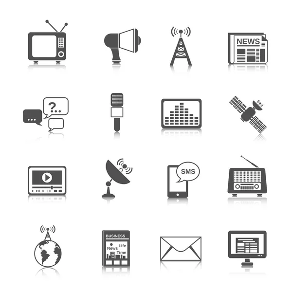 Media Icons Set — Stock Vector