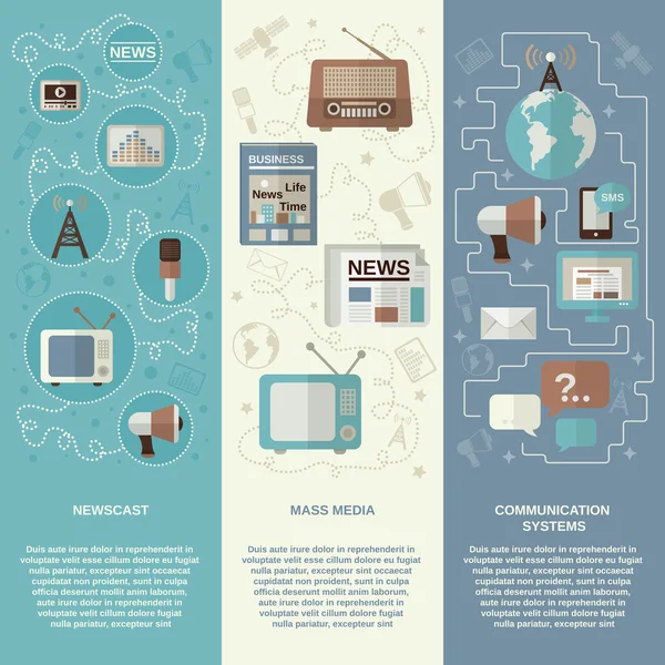 Media Banner Set — Stock Vector