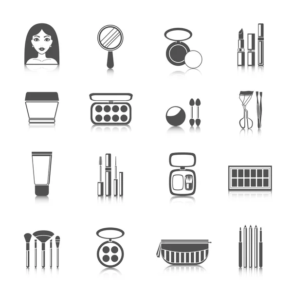 Makeup Icons Black — Stock Vector