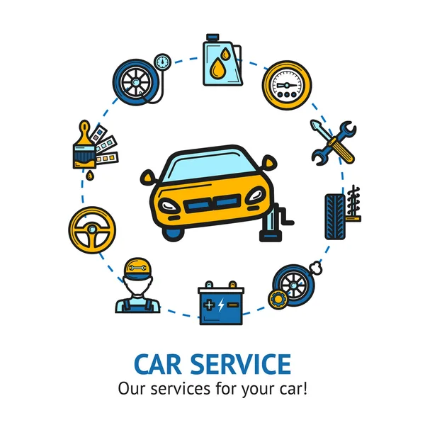 Car Service Illustration — Stock Vector