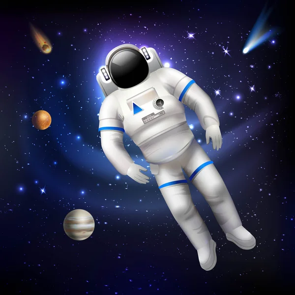Astronaut In Space — Stock Vector