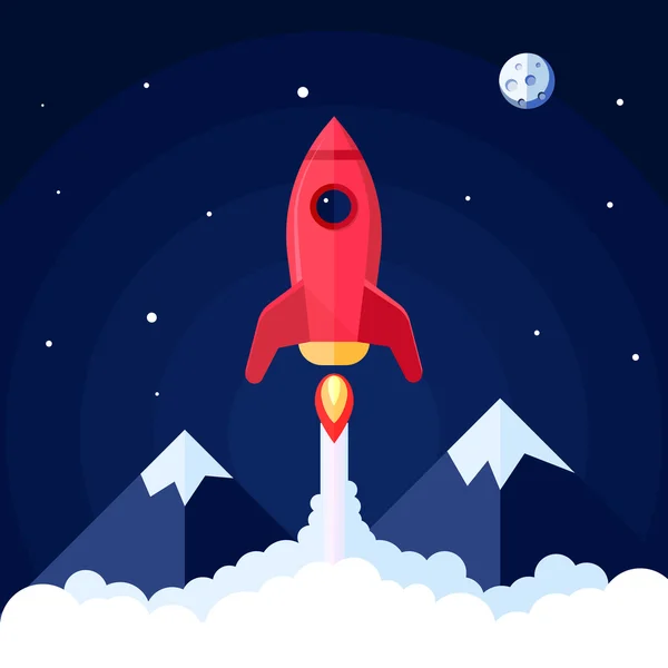 Space Rocket Poster — Stock Vector