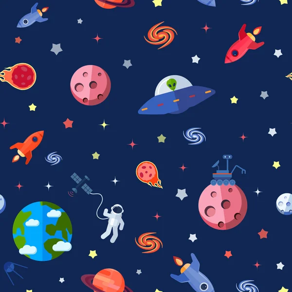 Space Seamless Pattern — Stock Vector