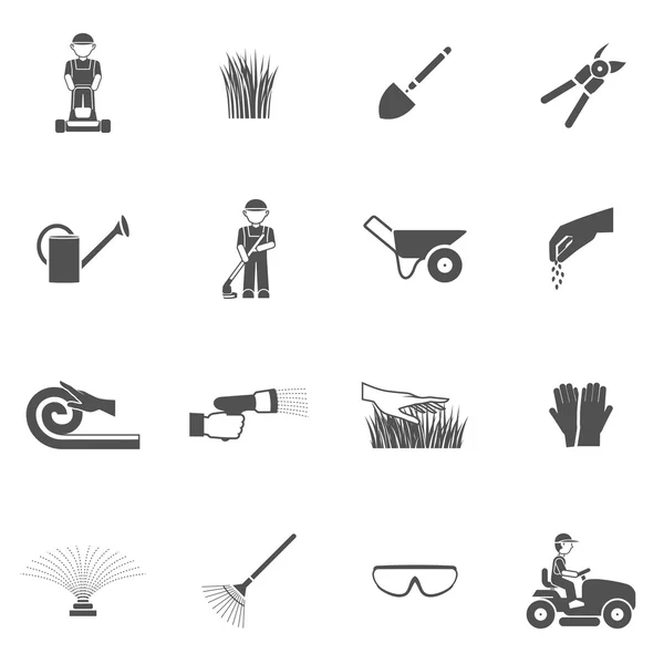 Lawn Man Icon Set — Stock Vector