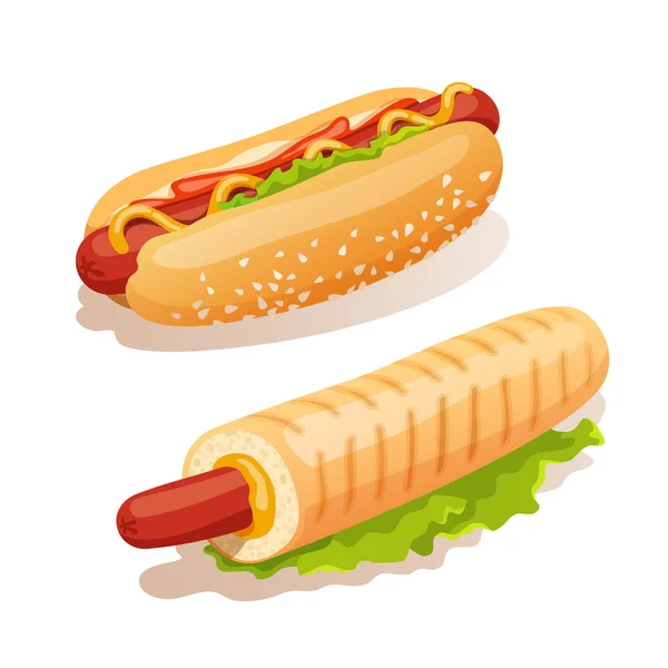 Hot dog seti — Stok Vektör