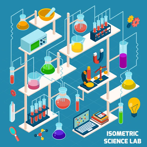 Isometric Science Lab — Stock Vector