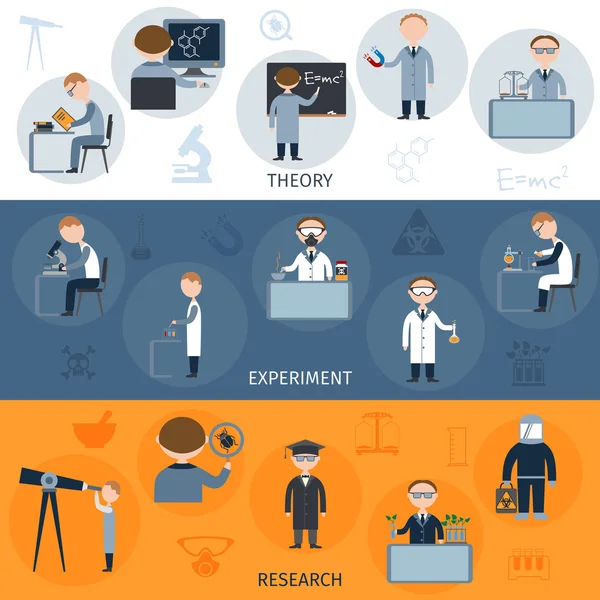 科学水平方向のバナー — ストックベクタ