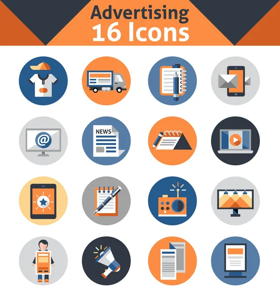 Conjunto de iconos publicitarios — Vector de stock