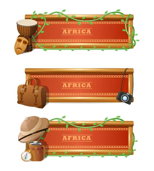 Set di banner africani — Vettoriale Stock