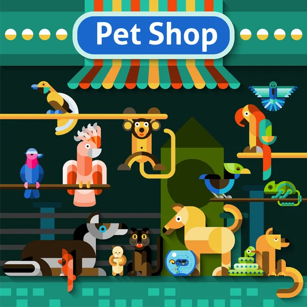 Pet Shop achtergrond — Stockvector