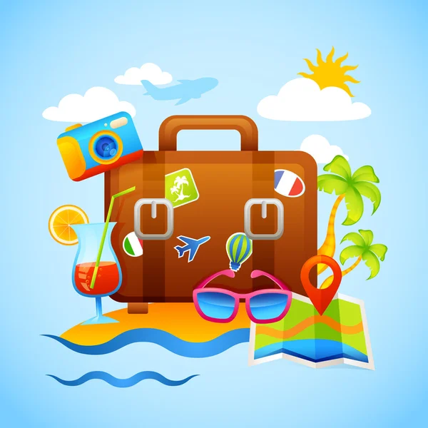 Vacation And Tourism Concept — Stock Vector