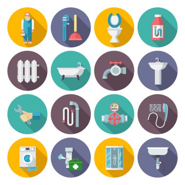 Sıhhi tesisat Icons set