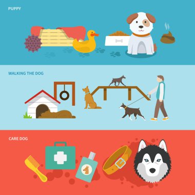 Köpek afiş kümesi