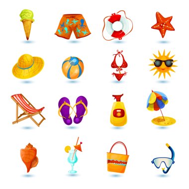 Yaz tatilleri Icon Set