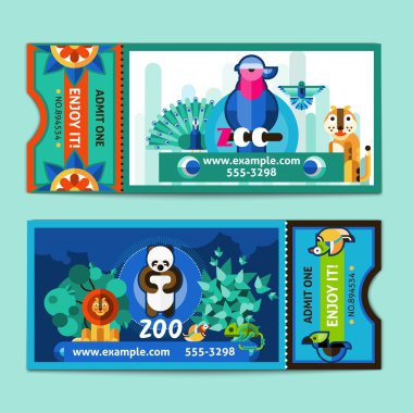 Zoo Tickets Set clipart