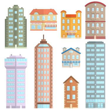 House Icons Flat Set clipart