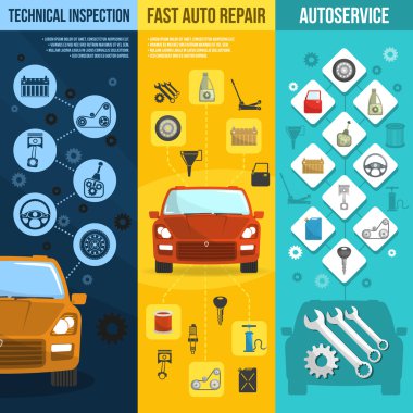 Otomatik servis dikey Banner seti