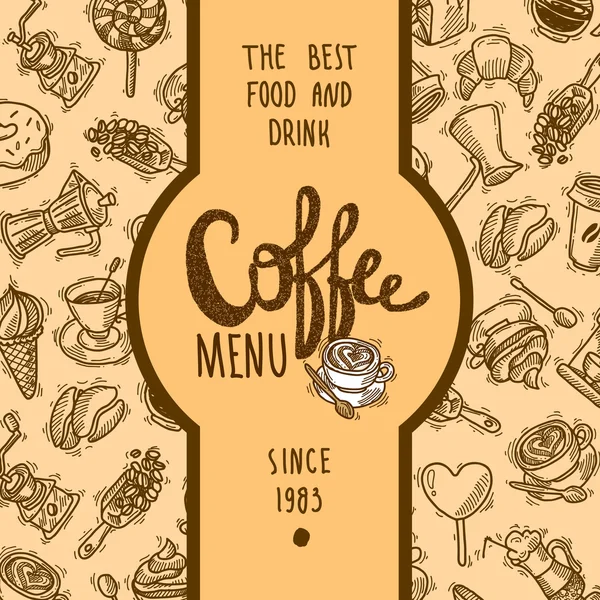 Etiqueta de menú de café — Vector de stock