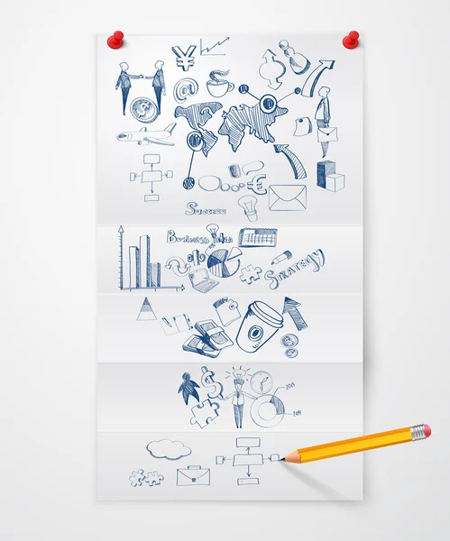 Business doodle pappers-täcker — Stock vektor
