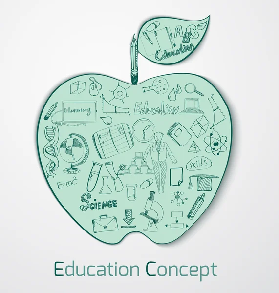 Éducation Doodle Concept — Image vectorielle