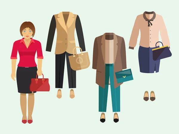 Mujer de negocios conjunto de ropa — Vector de stock