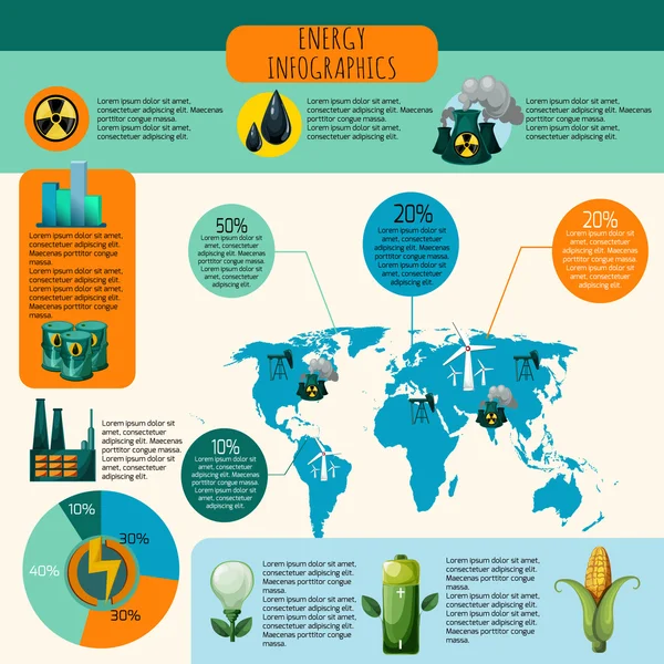 Σύνολο infographics ενέργειας — Διανυσματικό Αρχείο