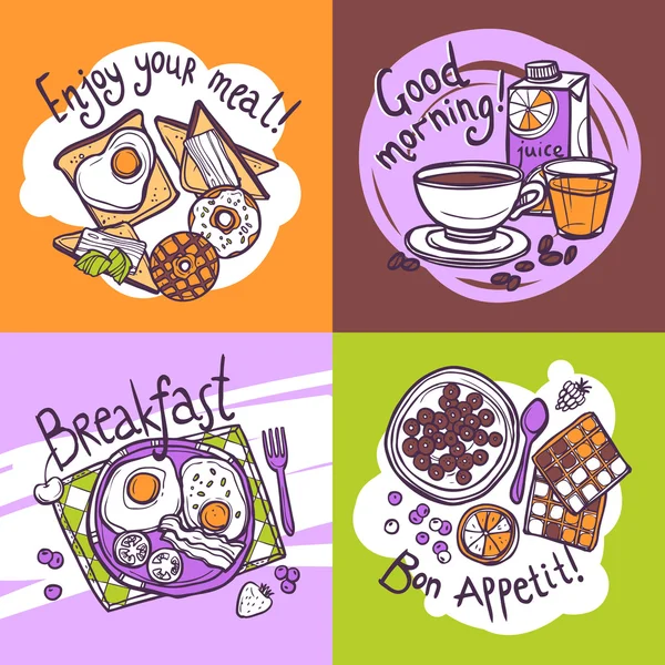 Concepto de diseño de desayuno — Vector de stock