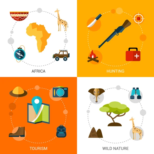 Set di icone di Safari — Vettoriale Stock