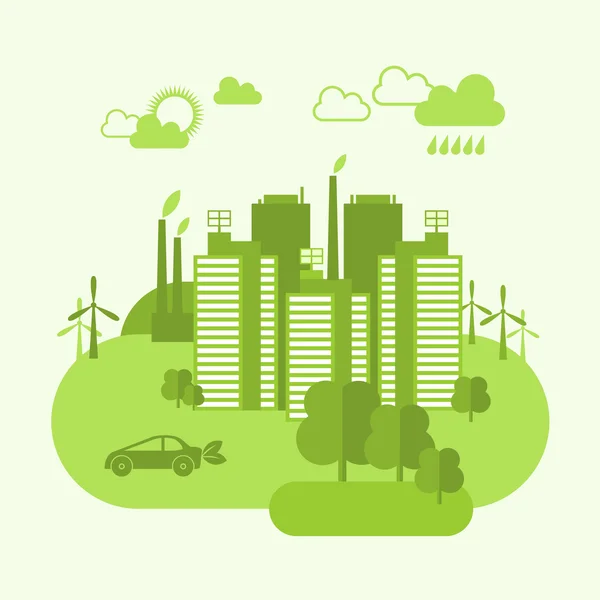 Concept de ville écologique — Image vectorielle