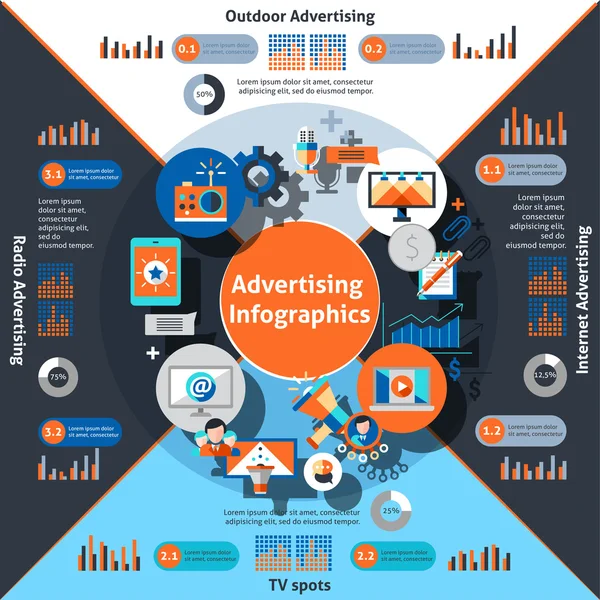 Ensemble d'infographie publicitaire — Image vectorielle