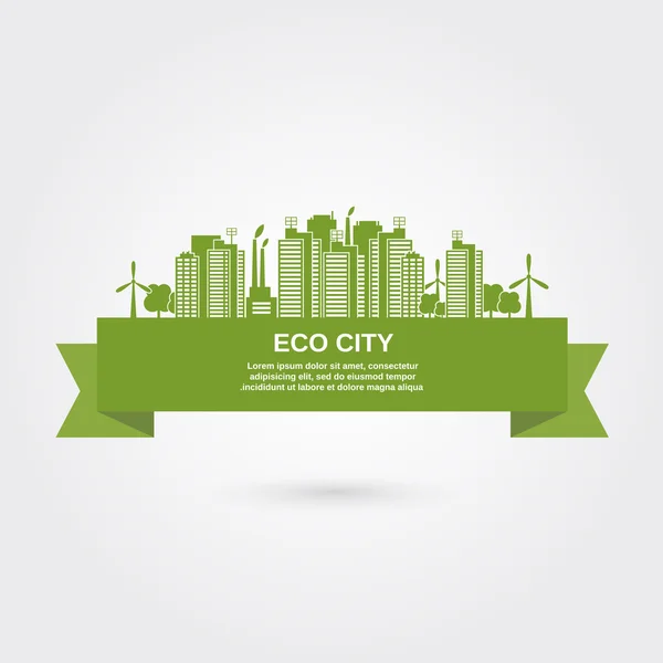 Conceito de cidade ecológica — Vetor de Stock