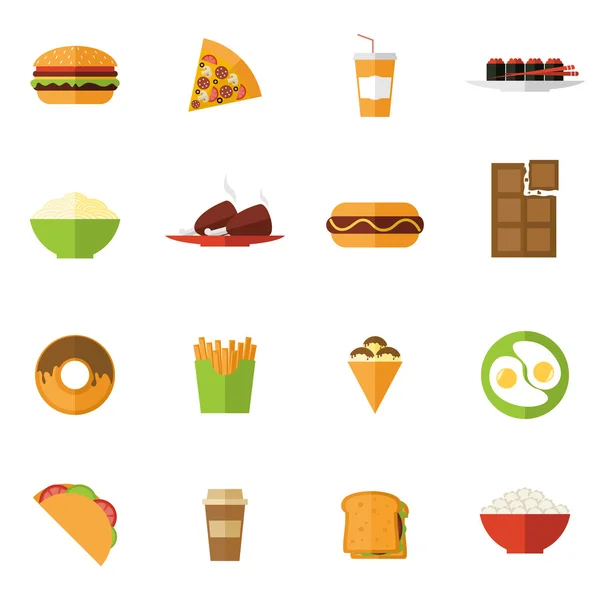 Fast Food Pictogrammen ingesteld — Stockvector