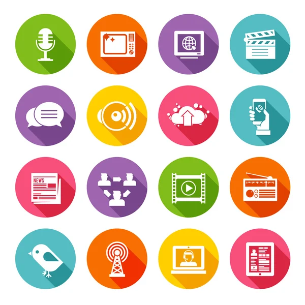 Media Icon Set — Stock Vector