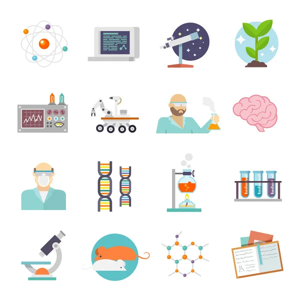 Science And Research Icon Flat — Stock Vector