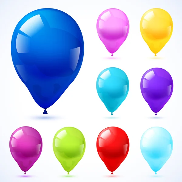 Globos de color iconos conjunto — Vector de stock