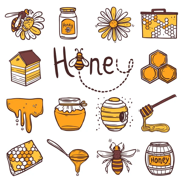 Honey Icons Set — Stock Vector